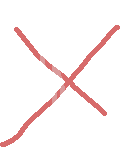 crossed-out person sitting on their knees