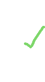 checkmark and person kneeling on both knees